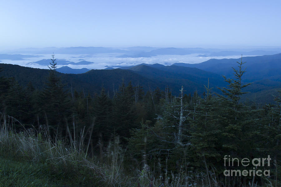 Daybreak over Smoky Mountains Photograph by Karen Foley