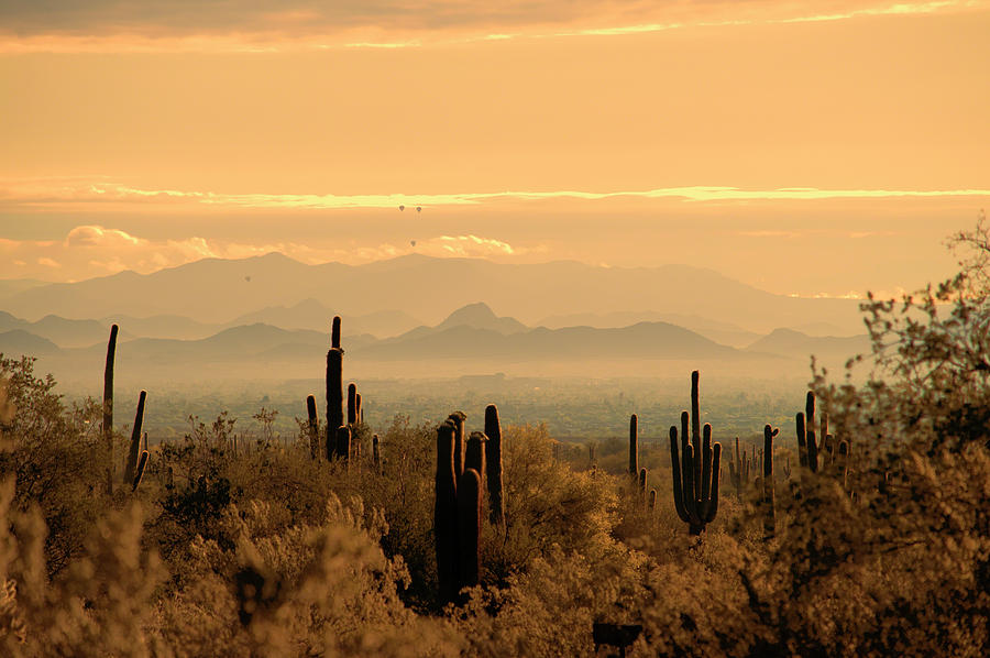 Daybreak Over the Sonoran Desert at Phoenix Photograph by Kenneth Roberts