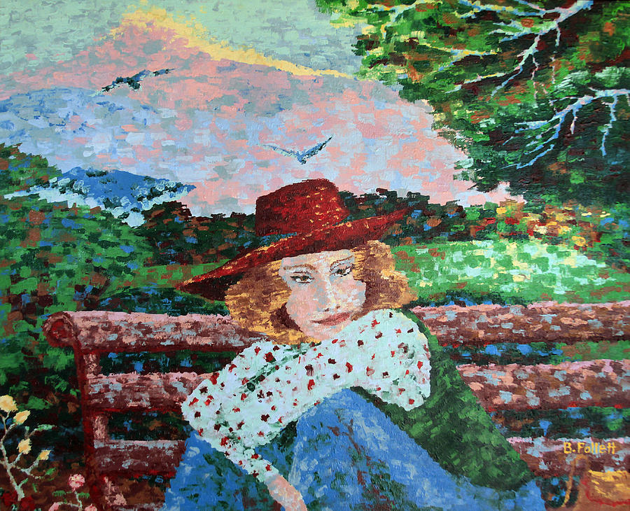 Daydreamer in the Square Painting by Bonnie Follett
