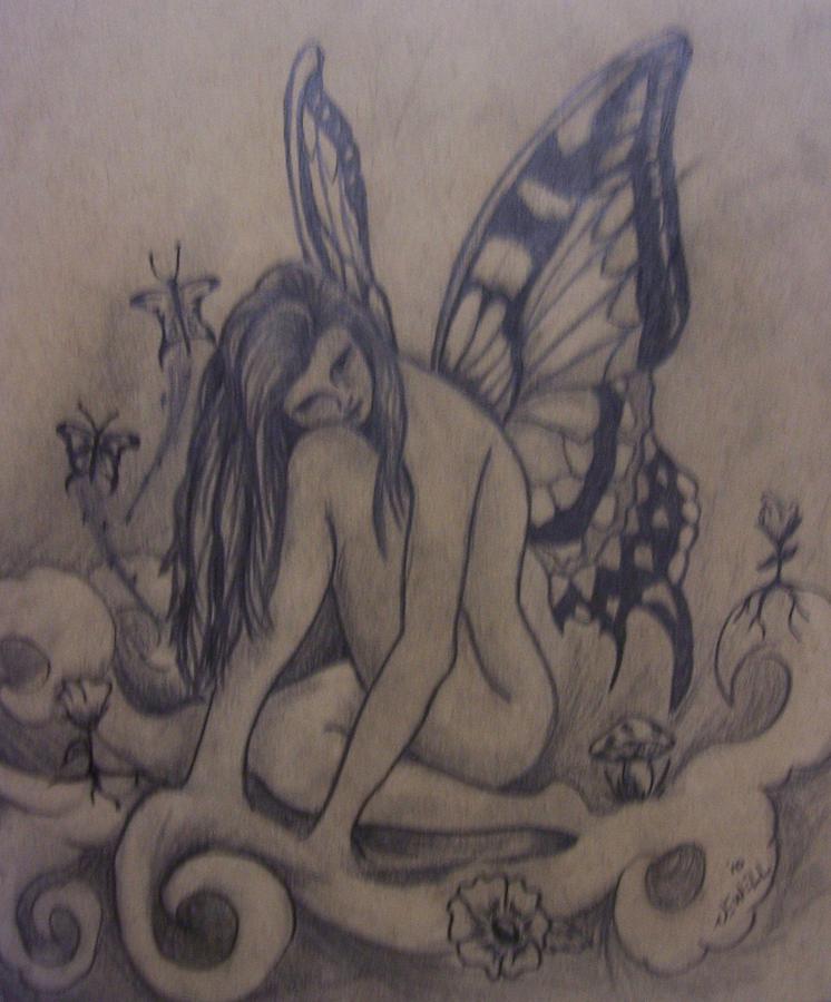 Fairy Drawing - Daydreaming by Chris Newell