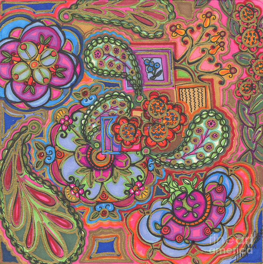 Daydreaming Paisley Painting by Vicki Baun Barry