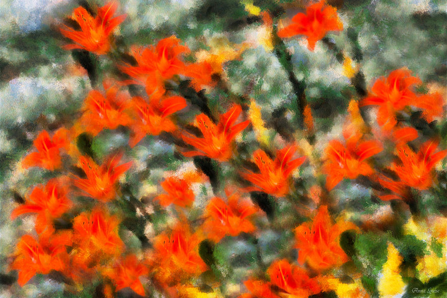 Daylilies Impressionistic Photograph by Anna Louise