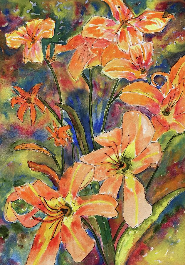 Nature Painting - Daylilies by Marita McVeigh