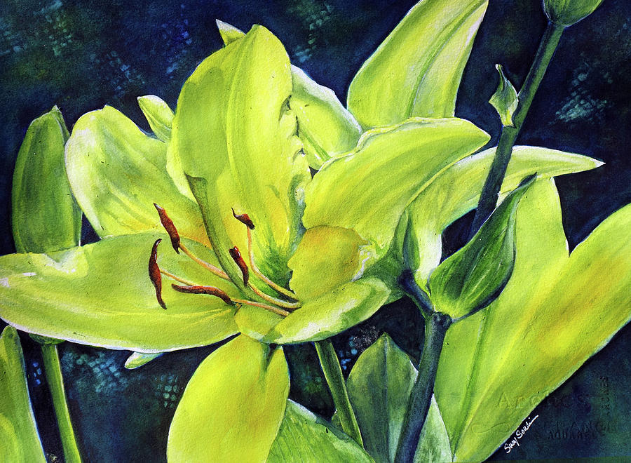 Daylilies Painting by Susy Soulies - Fine Art America