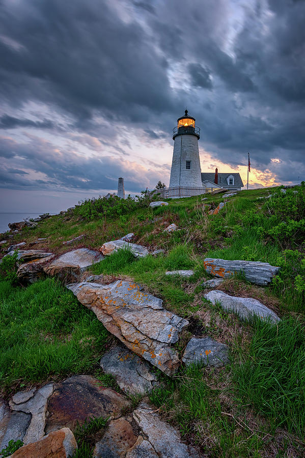 Sunset Photograph - Days End at Pemaquid Point by Rick Berk