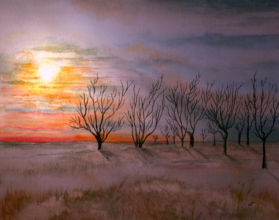 Days End Painting by Brenda Owen