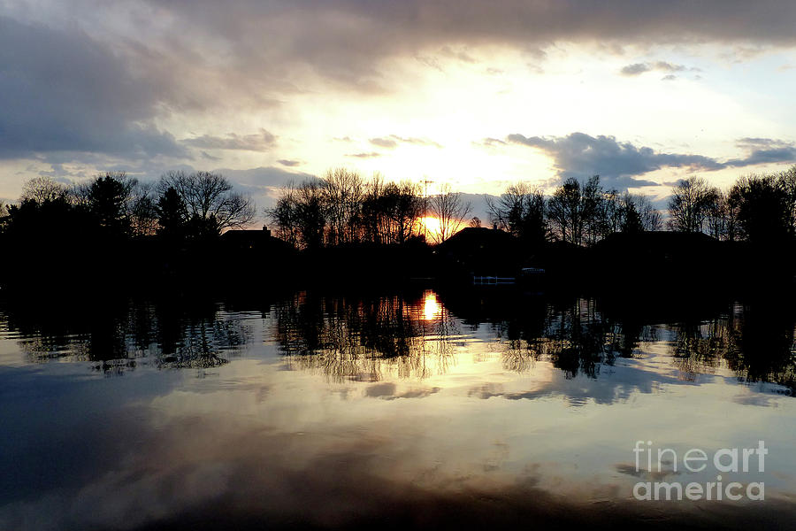 Sunset Photograph - Days end on River 2 by Paula Joy Welter