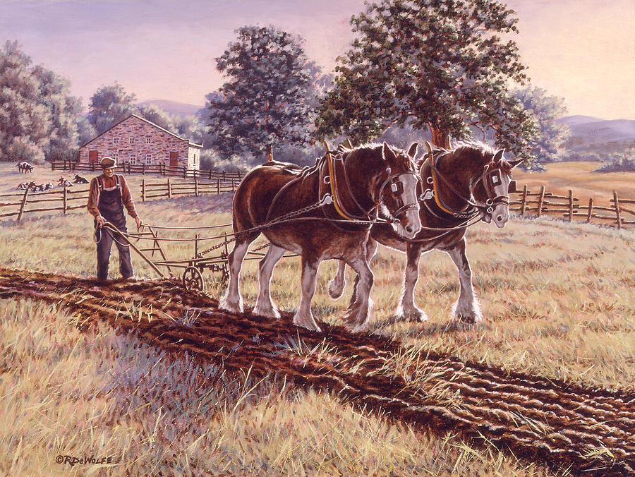 Horses Painting - Days of Gold by Richard De Wolfe