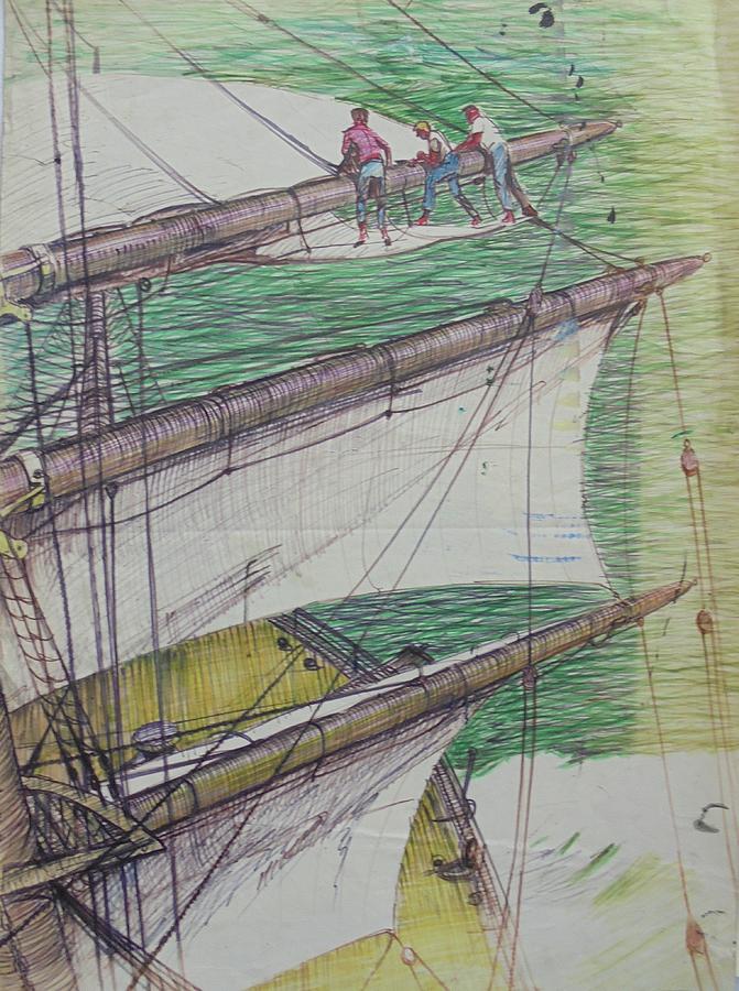 Days of sail Drawing by Mike Jeffries