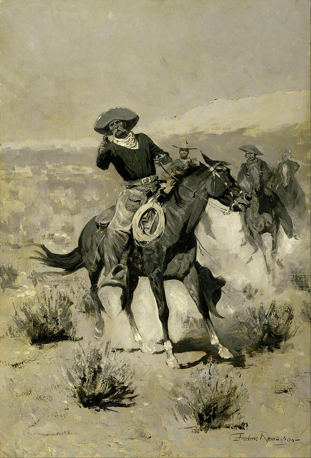 Horse Painting - Days on the Range by Frederic Sackrider Remington
