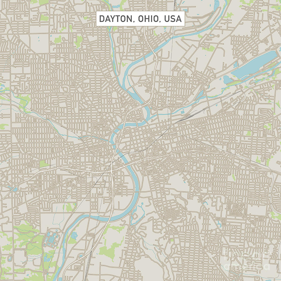 Dayton Ohio Us City Street Map Frank Ramspott 