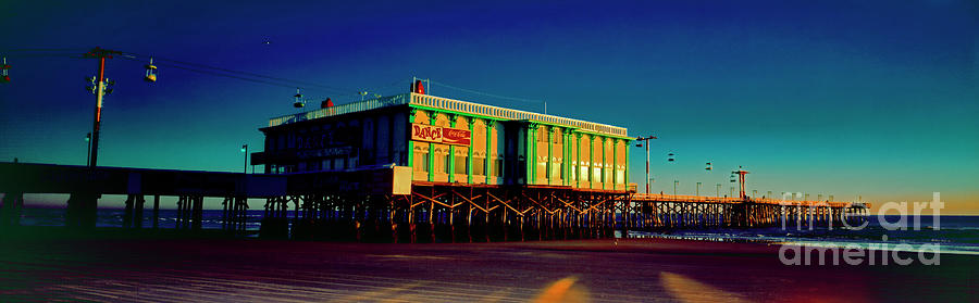 Daytona, beach, famous, ocean pier, dancing, fishing, Atlantic Photograph by Tom Jelen
