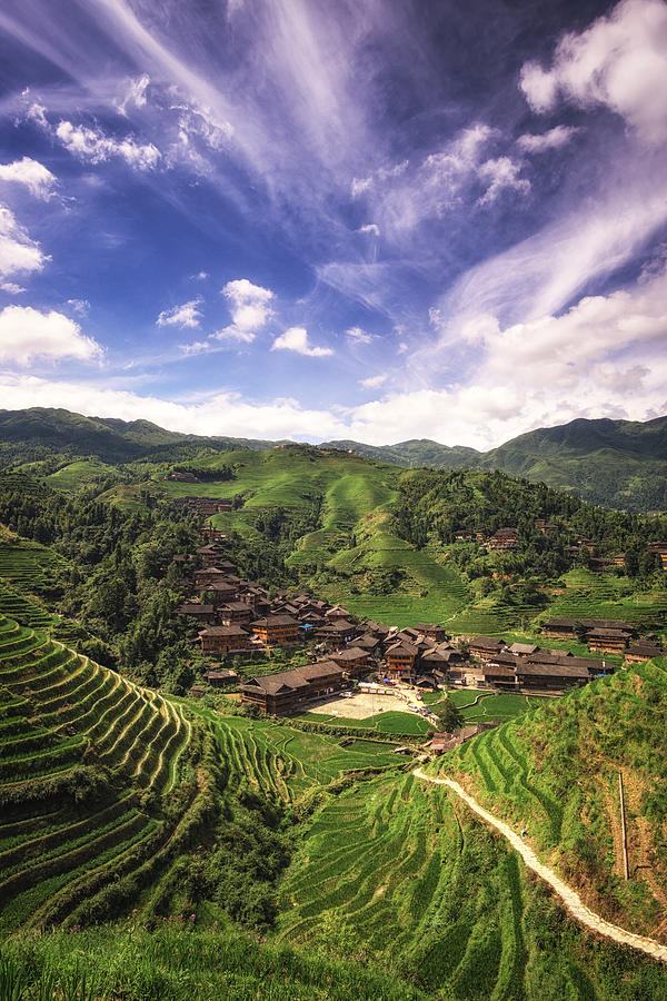 Mountain Photograph - Dazhai village by Aaron Choi