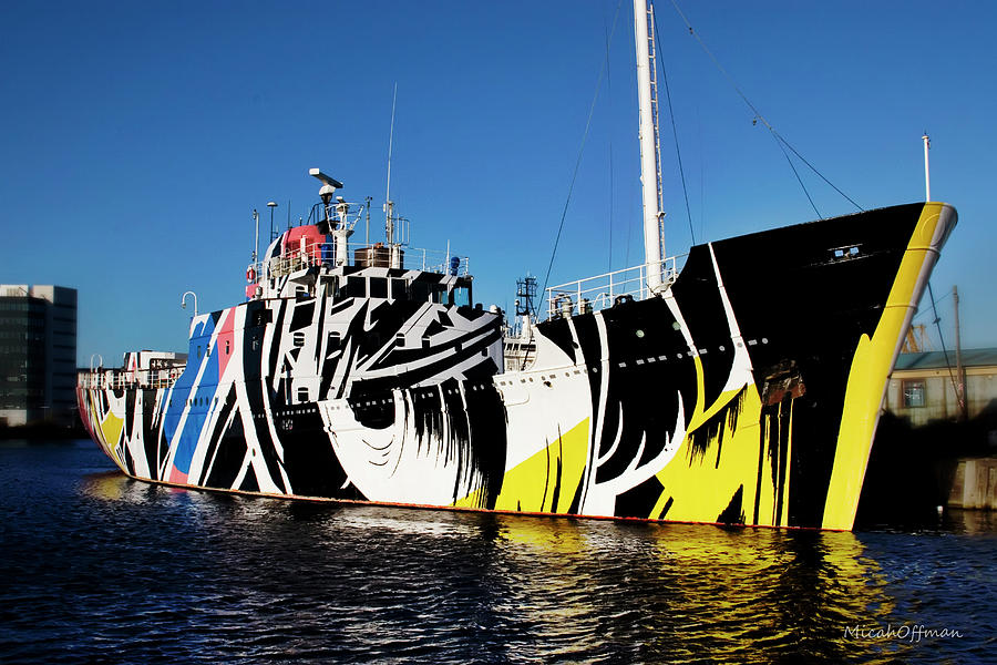 Dazzle Ship Sideways Down Photograph by Micah Offman