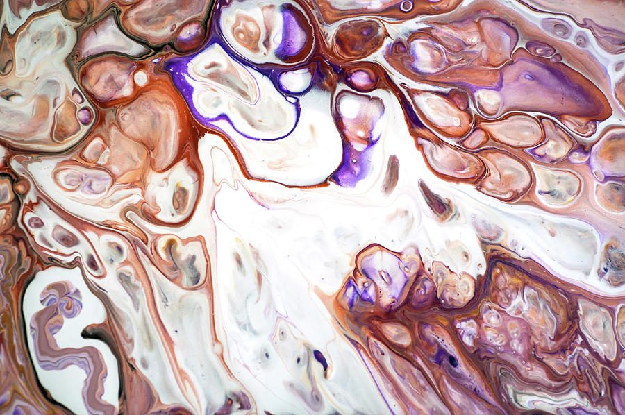Dazzling Bubbles Fragment 6.  Fluid Acrylic Painting Photograph by Jenny Rainbow