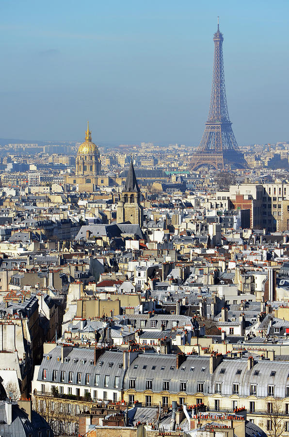 Dazzling Rooftops of Paris France with Les Invalides and Eiffel Tower Photograph by Shawn OBrien