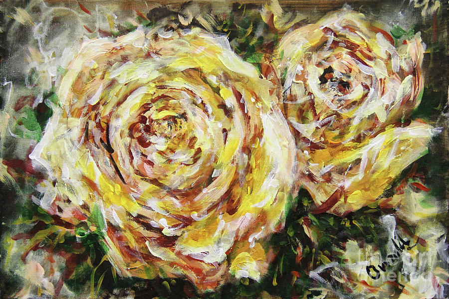 Dazzling Roses Painting by Dariusz Orszulik