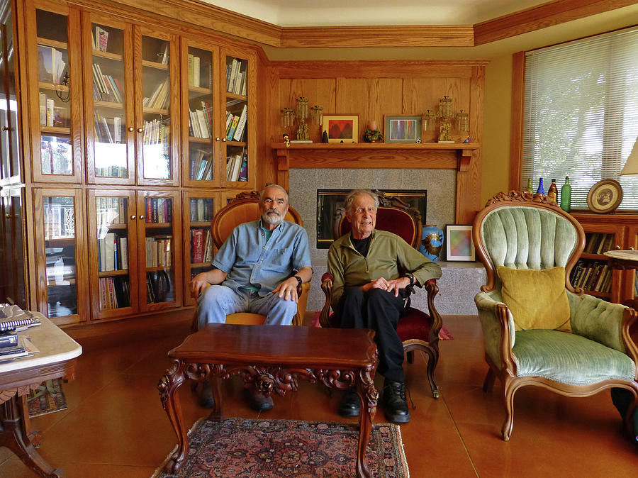 DB6362 Ed Cooper with Fred Beckey in Library 2013 Photograph by Ed Cooper Photography