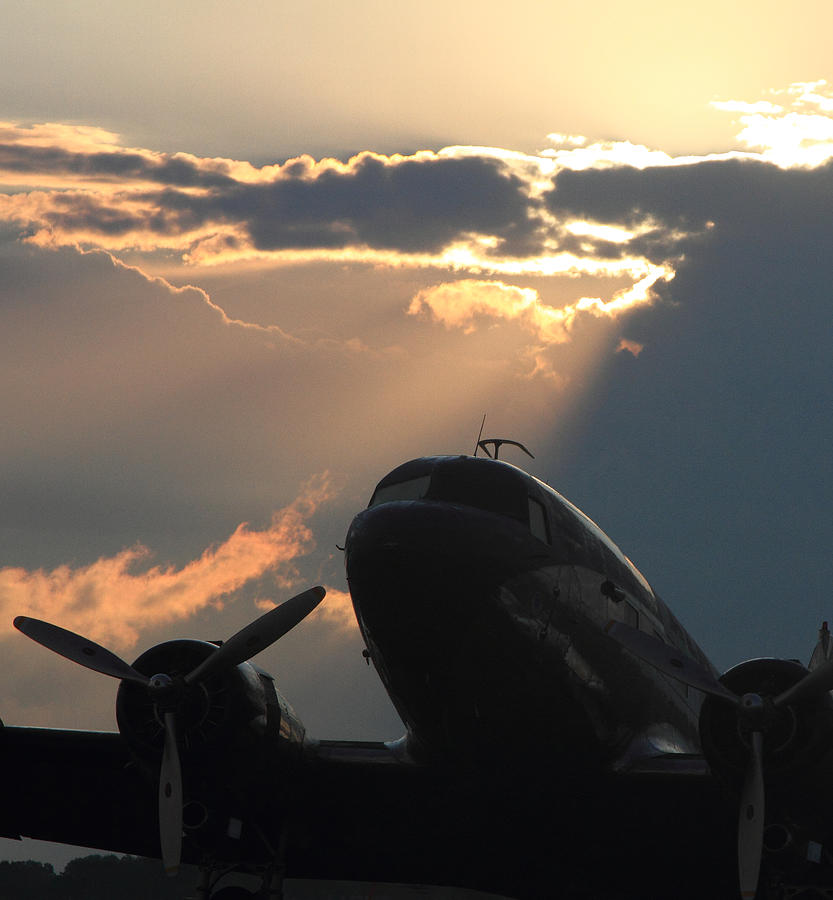 Vintage Photograph - DC-3 on Sunrise 1 by Maxwell Amaro