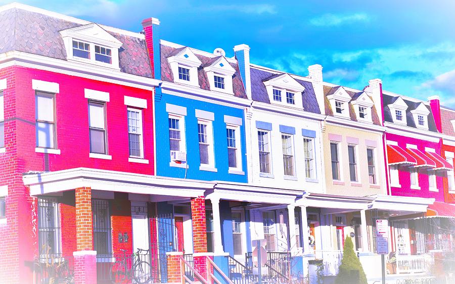 DC Row Houses - Artistic Effects Photograph by Mark Mitchell