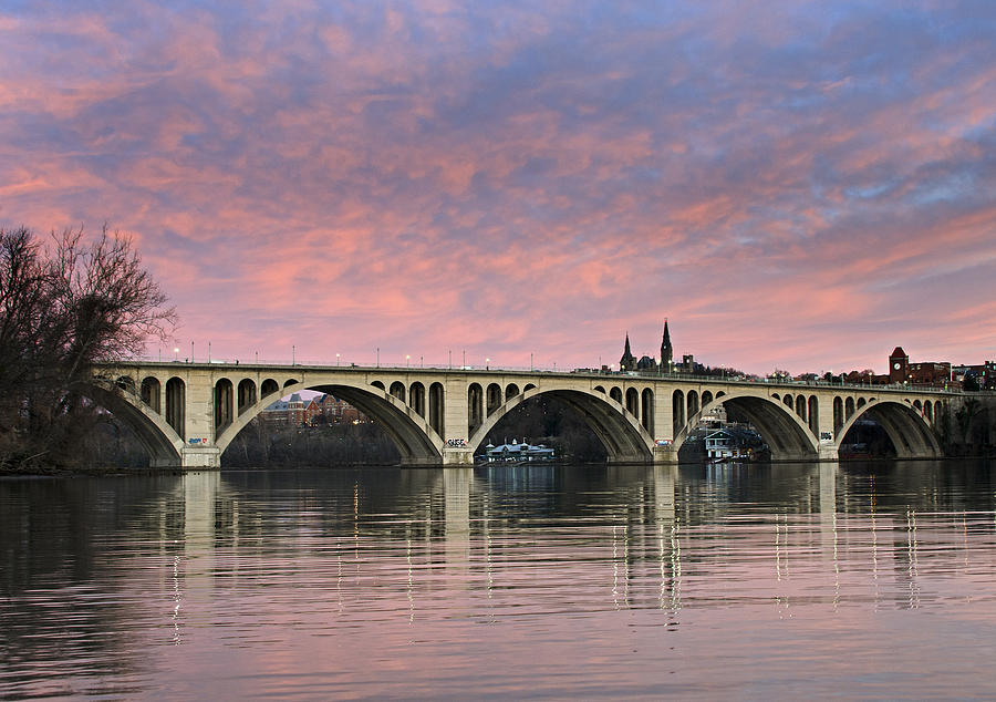 Bridge Photograph - DC Sunrise over the Potomac River by Brendan Reals