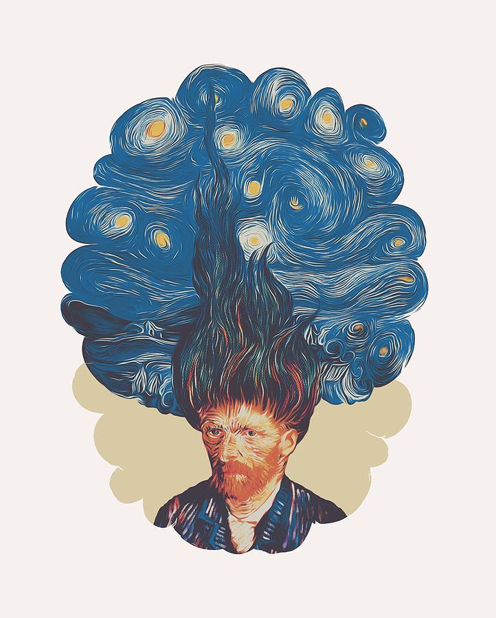Vincent Van Gogh Digital Art - De Hairednacht by Mustafa Akgul