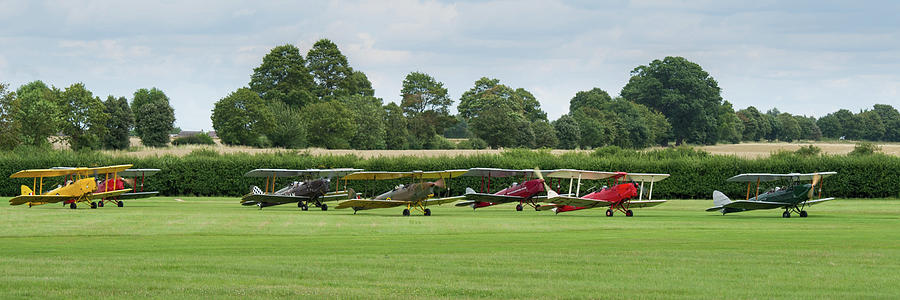 De Havilland Tiger Moths line-up Photograph by Gary Eason