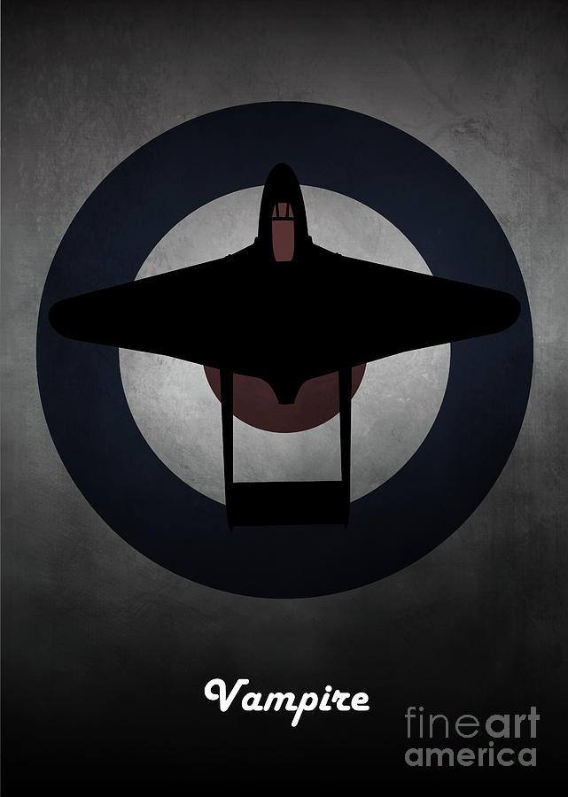 Vampire Digital Art - de Havilland Vampire RAF by Airpower Art