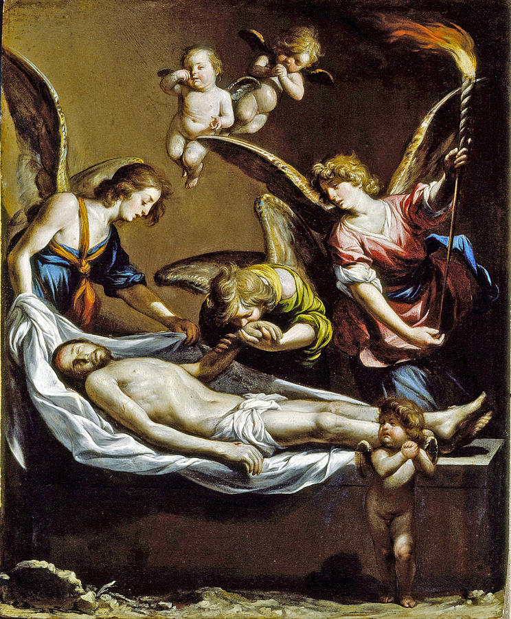 Jesus Christ Painting - Dead Christ with Lamenting Angels by Antonio del Castillo y Saavedra