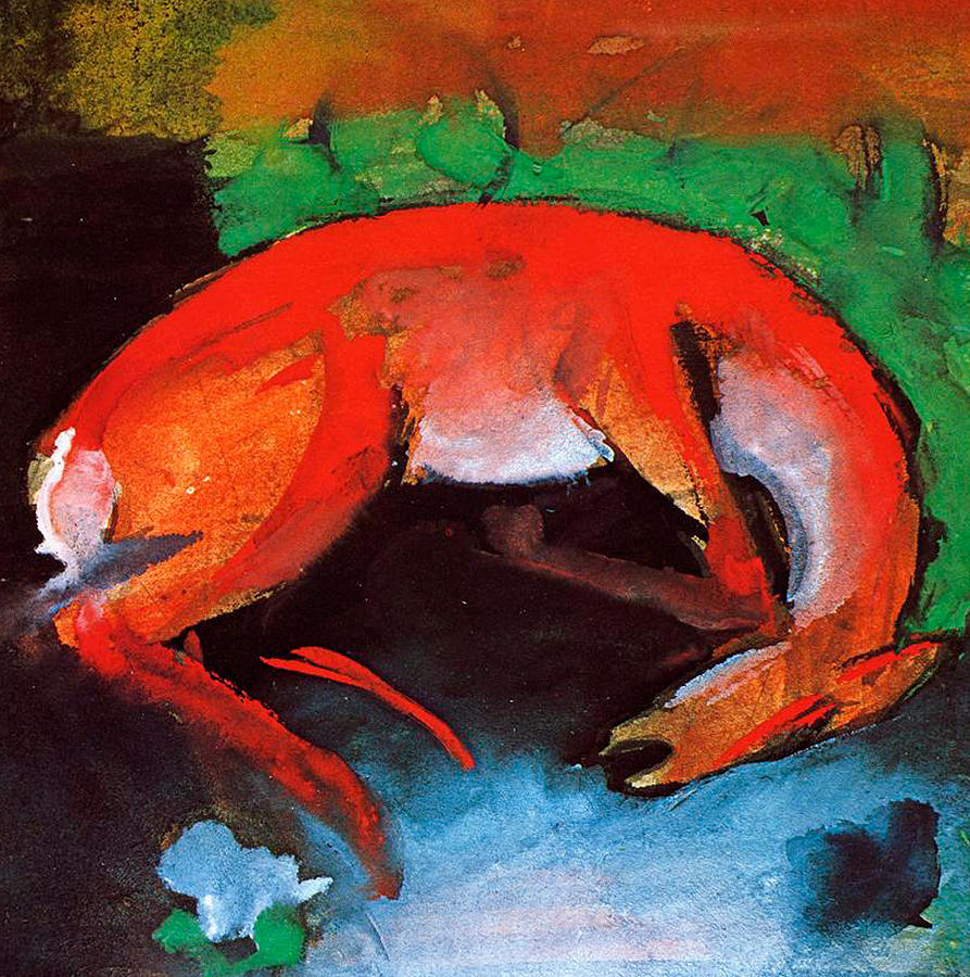 Dead Deer Painting by Franz Marc