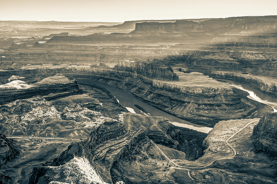 Arches National Park Photograph - Dead Horse Point at Sunset in Sepia by Gregory Ballos