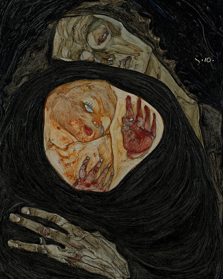 Dead Mother I Painting by Egon Schiele