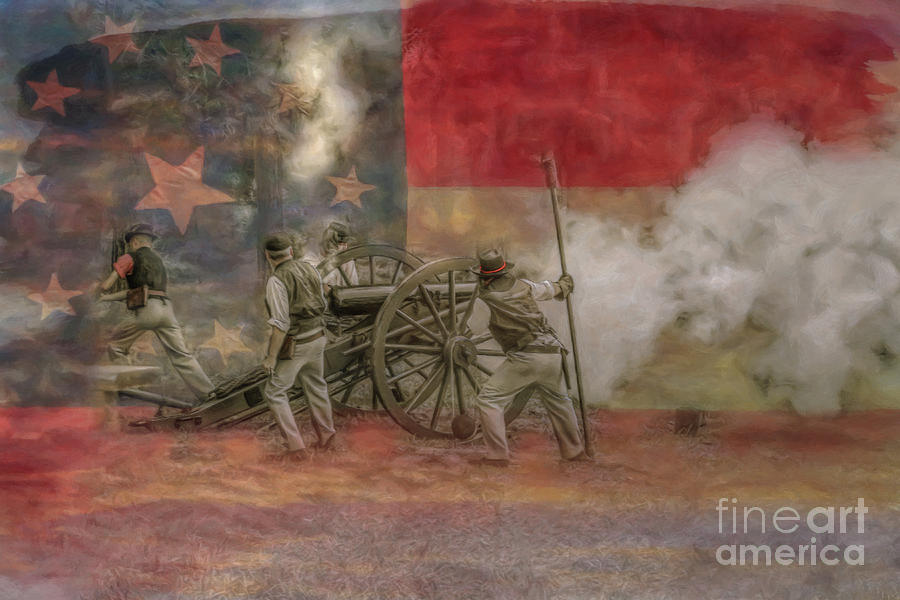Gettysburg National Park Digital Art - Deadly Work to Do Civil War Cannon by Randy Steele