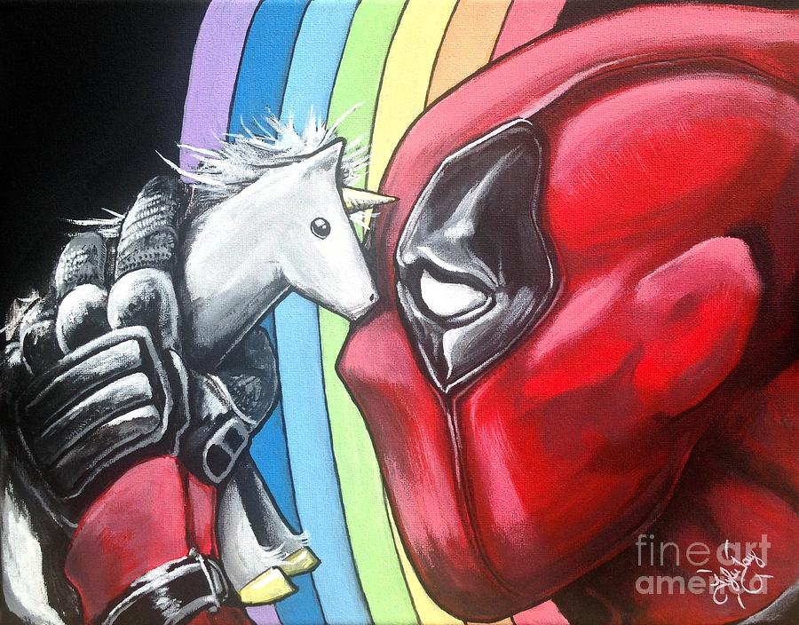 Deadpool self Love Painting by Tyler Haddox