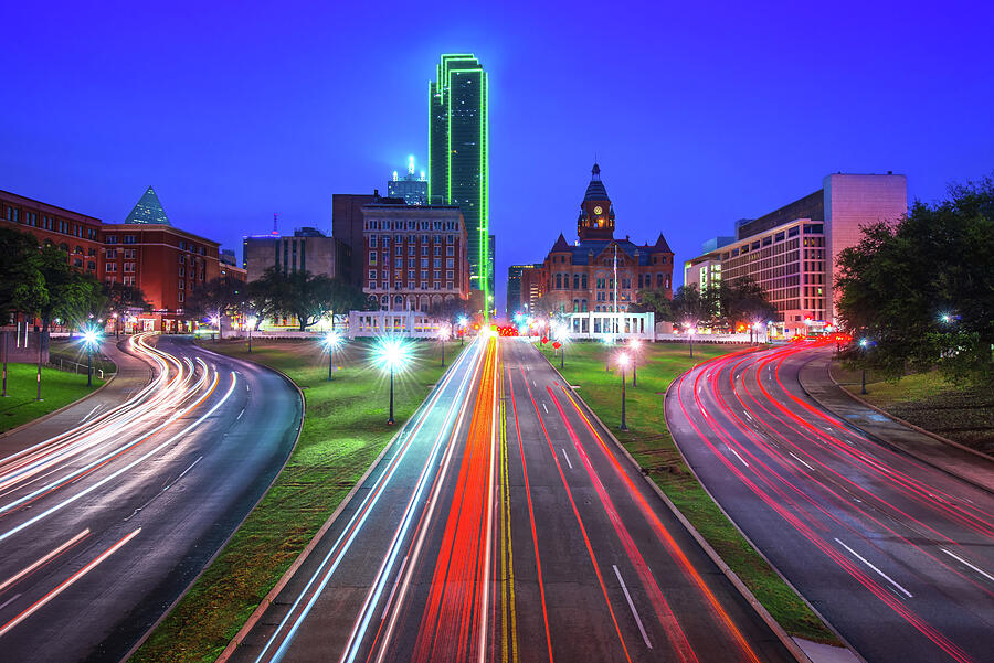 Dealey Plaza At Dawn - Dallas Texas Skyline Photograph