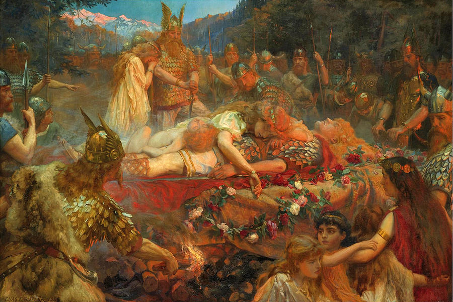 Death of a Viking Warrior Painting by Charles Ernest Butler