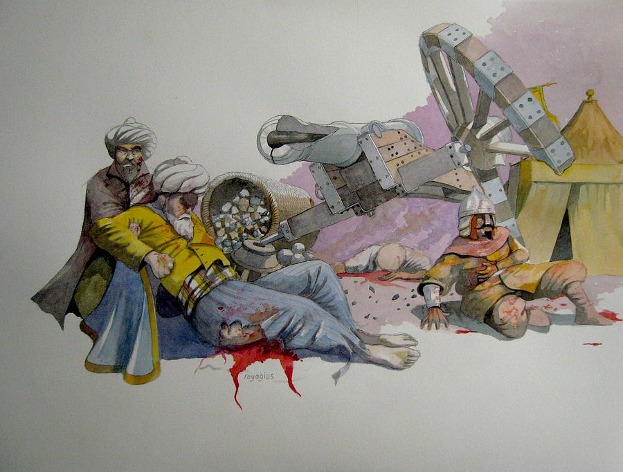 Death of Dragut Painting by Ray Agius
