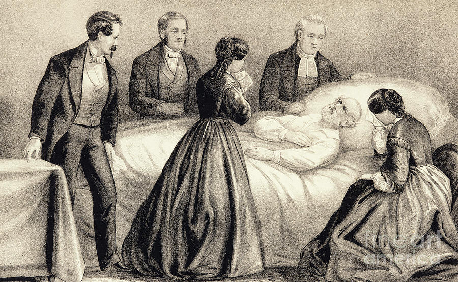 Death of General Robert E Lee, at Lexington, Virginia, October 12th, 1870 Drawing by American School