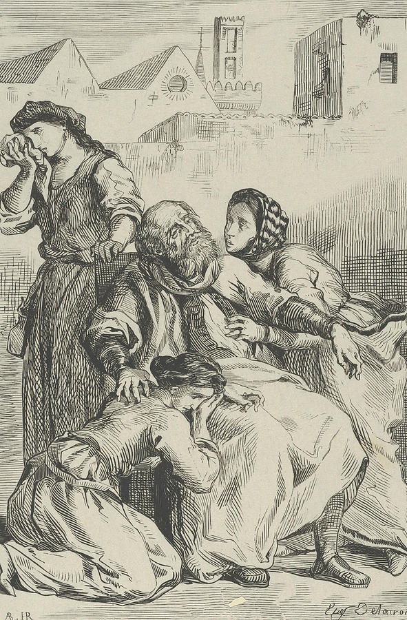 Death of Goetz von Berlichingen Relief by Eugene Delacroix