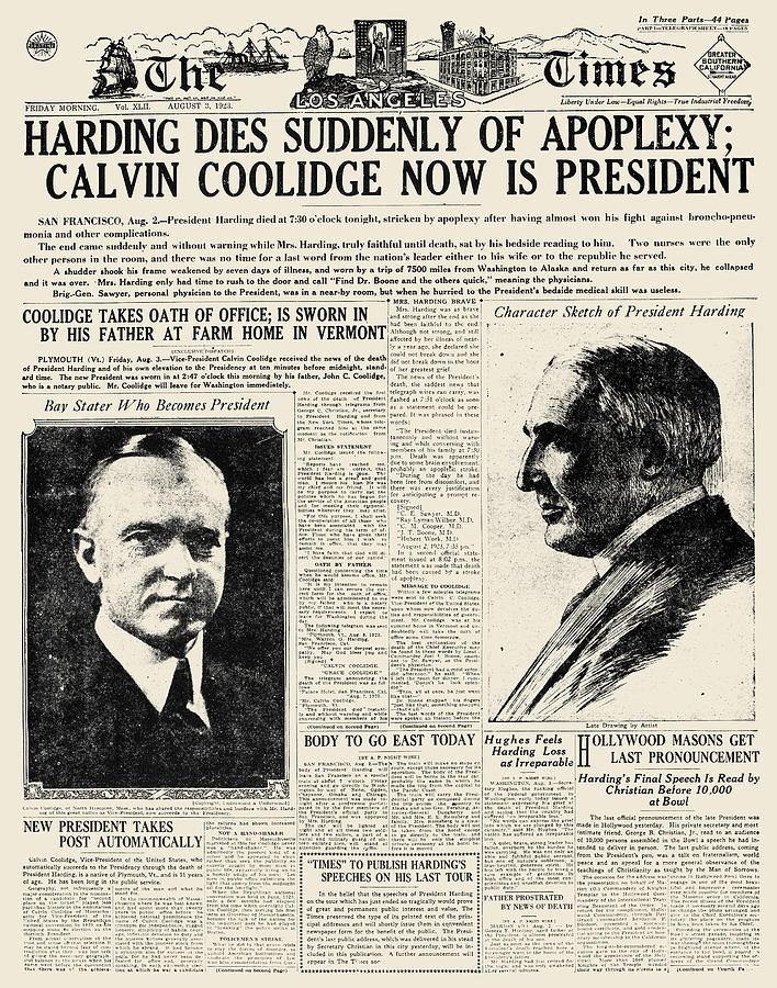 Death Of Harding, 1923 Photograph by Granger