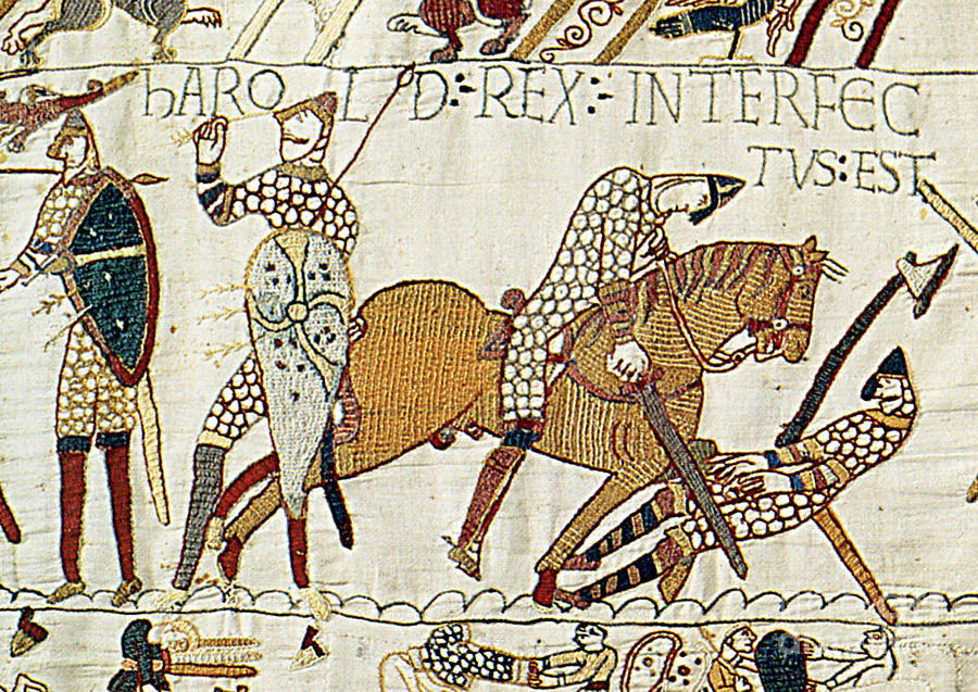 Death Of Harold, Bayeux Tapestry Photograph by Photo Researchers