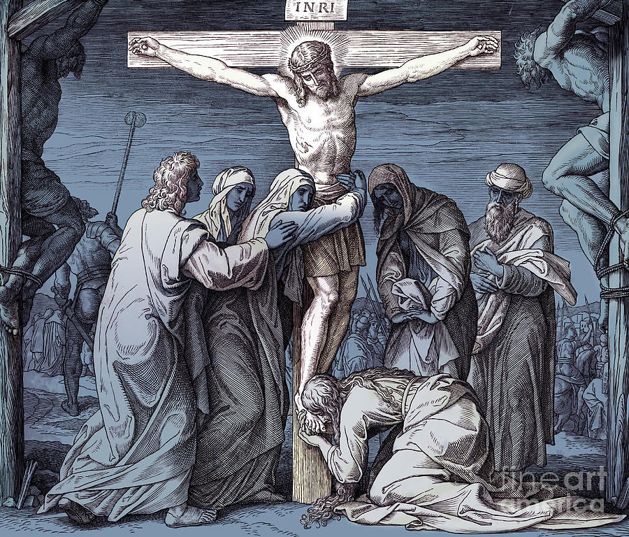 Death Of Jesus On The Cross Gospel Of John Drawing By Julius