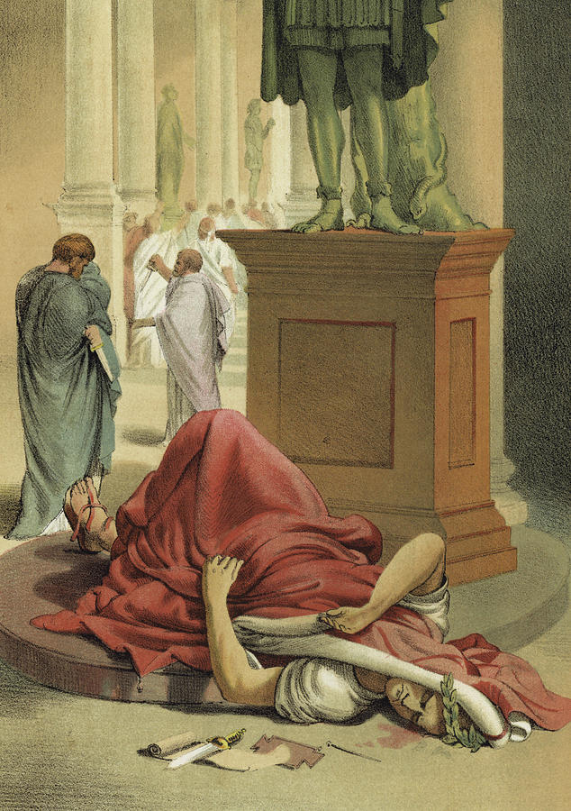 Death of Julius Caesar, Rome, 44 BC  Painting by Spanish School