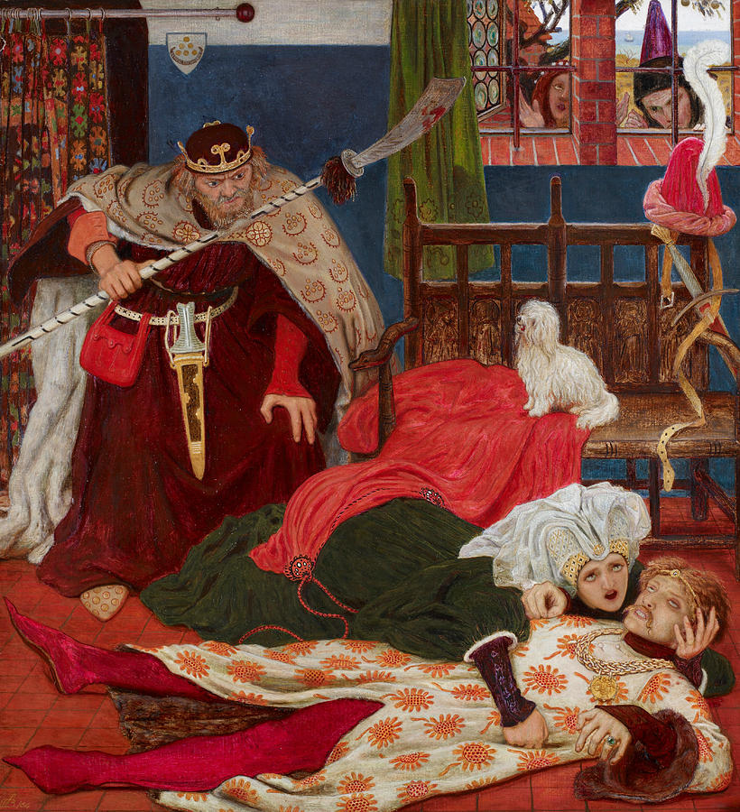 Death of Sir Tristram Painting by Ford Madox Brown