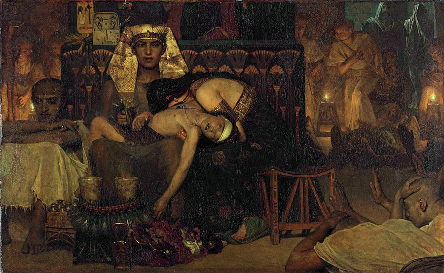 Death of the Pharaohs Firstborn Son Painting by Lawrence Alma-Tadema