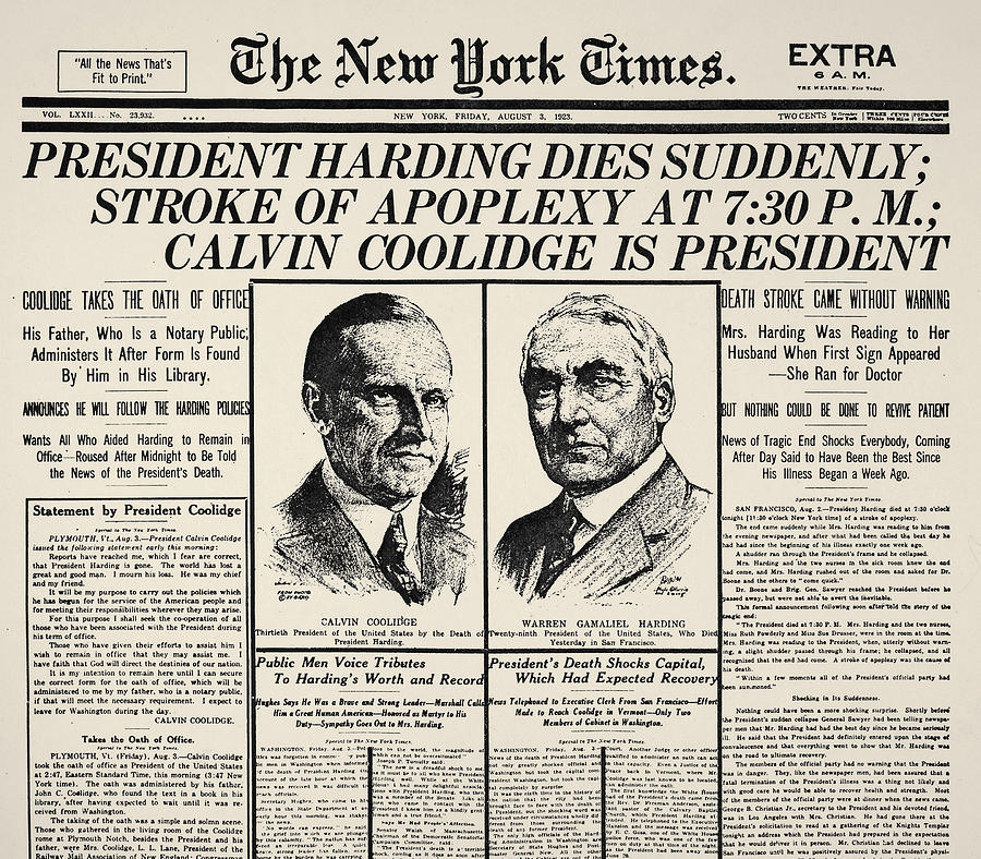 Death Of Warren Harding Photograph by Granger