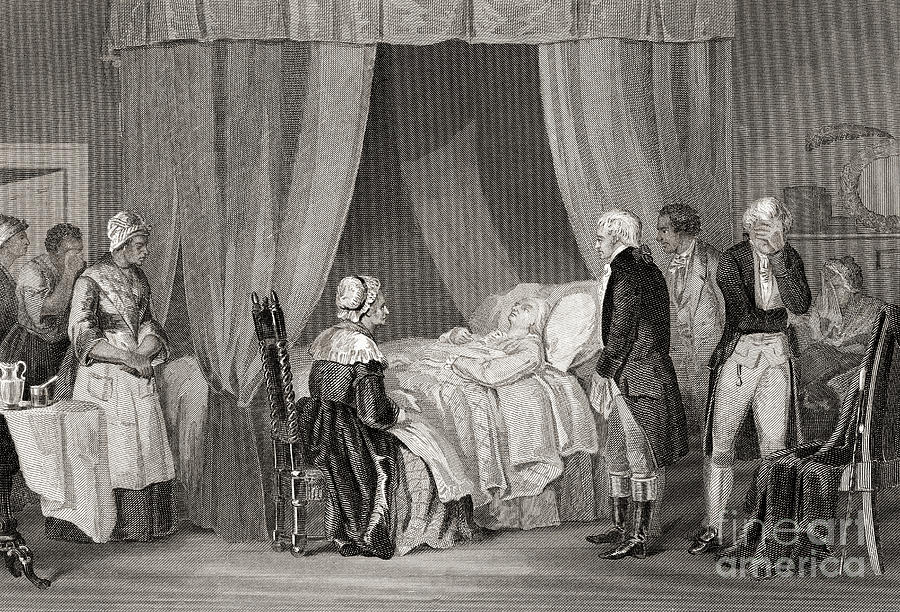 George Washington Drawing - Death of Washington December 1799 by American School