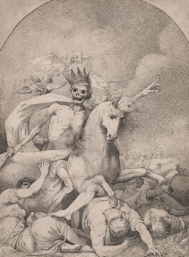 Death on a Pale Horse Drawing by John Hamilton Mortimer