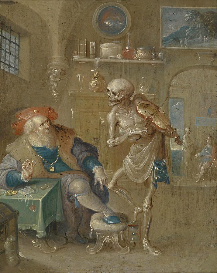 Death playing the Violin Painting by Frans Francken the Younger