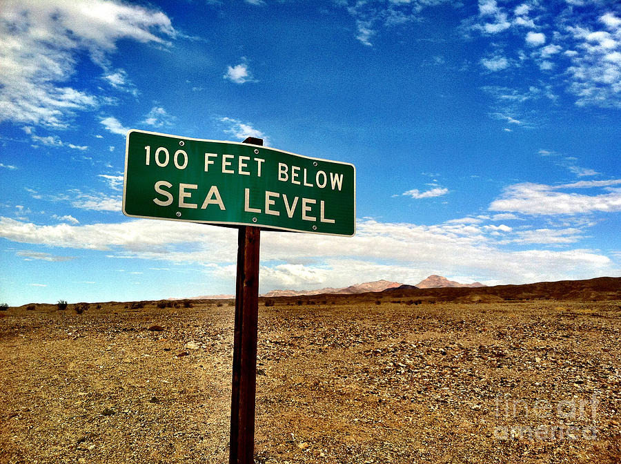 Death Valley Below Sea Level Sign Photograph by Bryan Mullennix